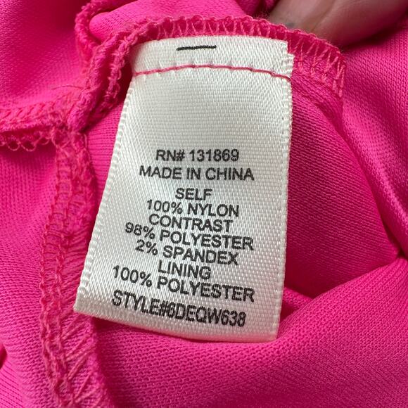 Thirty Thirty Strapless Ruffle Tulle Mini Dress WMNS L Hot Pink Tiered Slim Fit - Picture 10 of 11